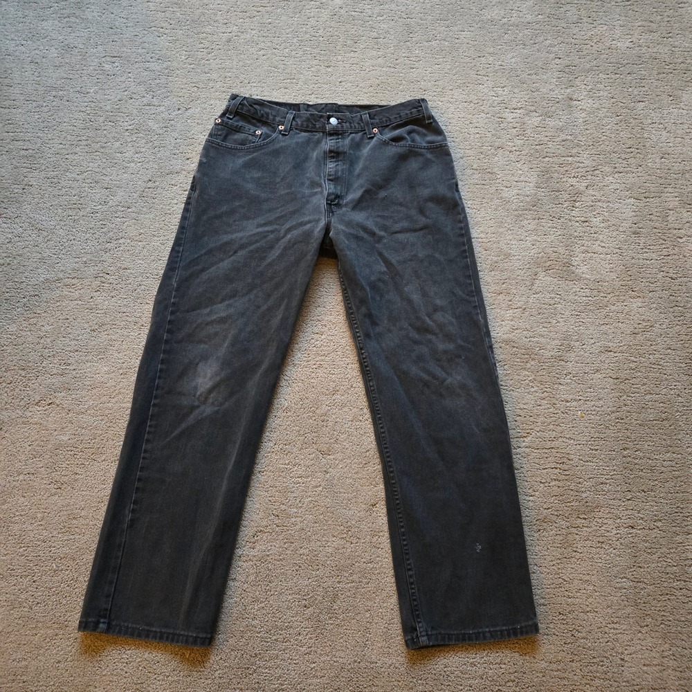 Vintage Levis 505 Regular Fit Jeans Faded Black Made in USA 38x30 Mens
